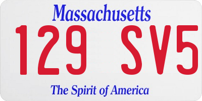 MA license plate 129SV5