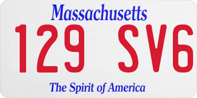 MA license plate 129SV6
