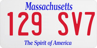 MA license plate 129SV7