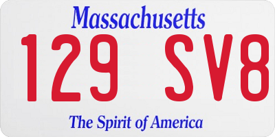 MA license plate 129SV8