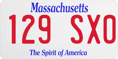 MA license plate 129SX0