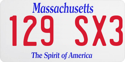MA license plate 129SX3