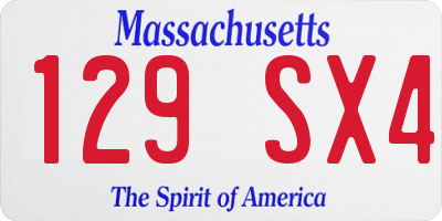MA license plate 129SX4