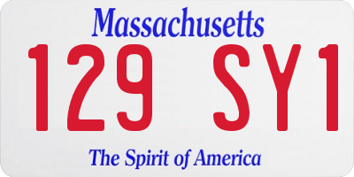 MA license plate 129SY1