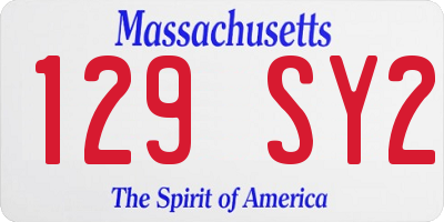 MA license plate 129SY2
