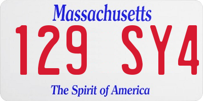 MA license plate 129SY4