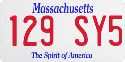 MA license plate 129SY5