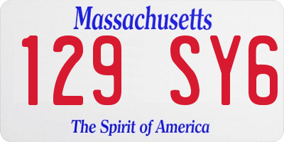 MA license plate 129SY6
