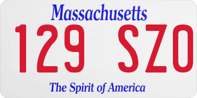 MA license plate 129SZ0
