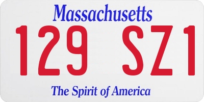 MA license plate 129SZ1