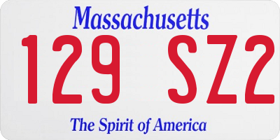 MA license plate 129SZ2