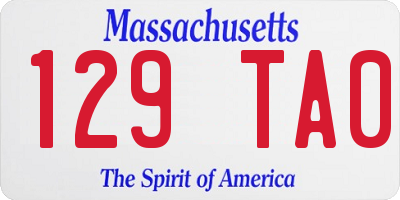 MA license plate 129TA0