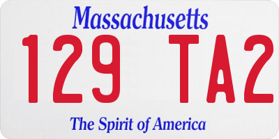 MA license plate 129TA2