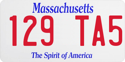 MA license plate 129TA5