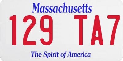 MA license plate 129TA7