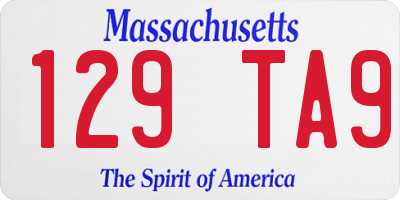 MA license plate 129TA9