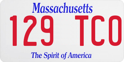 MA license plate 129TC0
