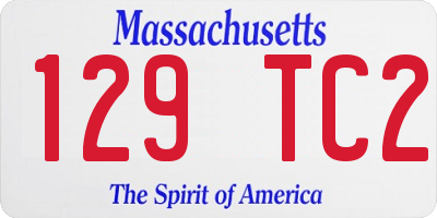 MA license plate 129TC2