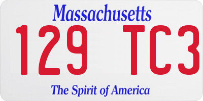 MA license plate 129TC3