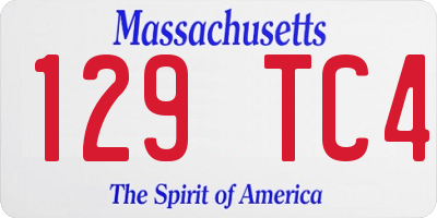 MA license plate 129TC4