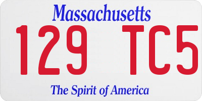 MA license plate 129TC5