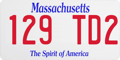 MA license plate 129TD2