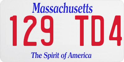 MA license plate 129TD4