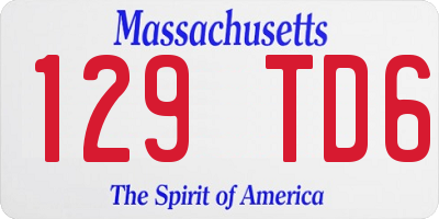 MA license plate 129TD6