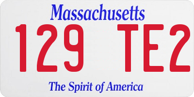 MA license plate 129TE2