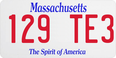 MA license plate 129TE3