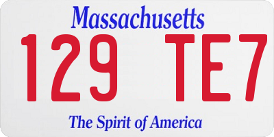 MA license plate 129TE7