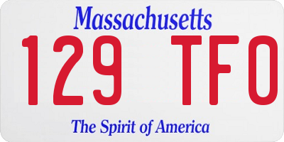 MA license plate 129TF0