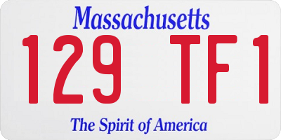 MA license plate 129TF1