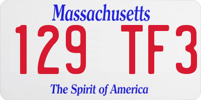 MA license plate 129TF3
