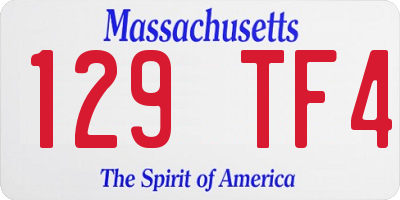 MA license plate 129TF4
