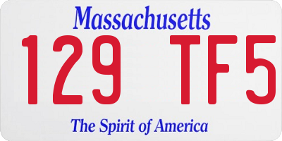 MA license plate 129TF5