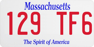 MA license plate 129TF6