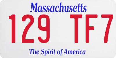 MA license plate 129TF7