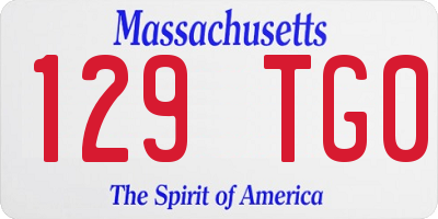 MA license plate 129TG0