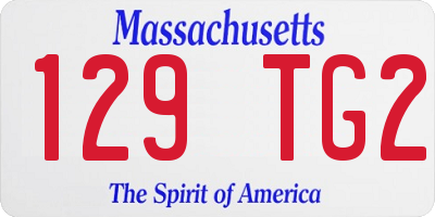 MA license plate 129TG2