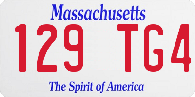 MA license plate 129TG4