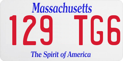 MA license plate 129TG6