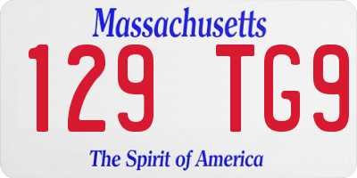 MA license plate 129TG9