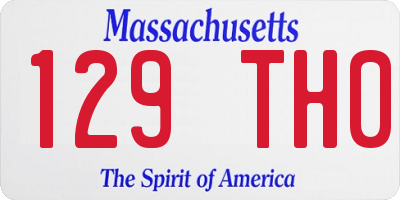 MA license plate 129TH0