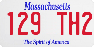 MA license plate 129TH2