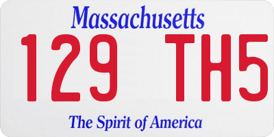 MA license plate 129TH5
