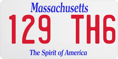 MA license plate 129TH6