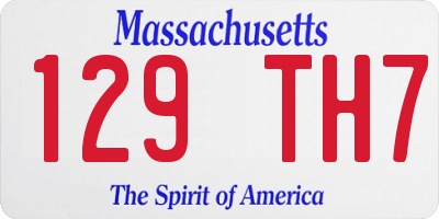 MA license plate 129TH7