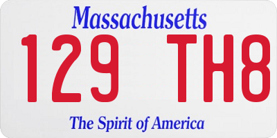 MA license plate 129TH8