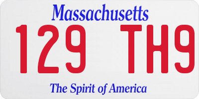 MA license plate 129TH9